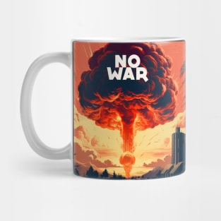 No War: World Peace Please on a Dark Background Mug